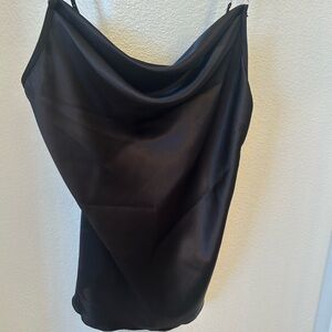 Nicole Miller Black Satin Blouse